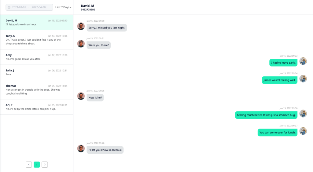 text message feature
