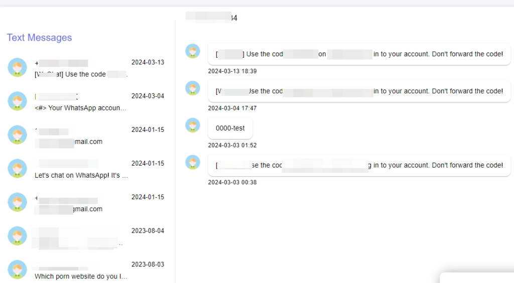 text messages viewing feature