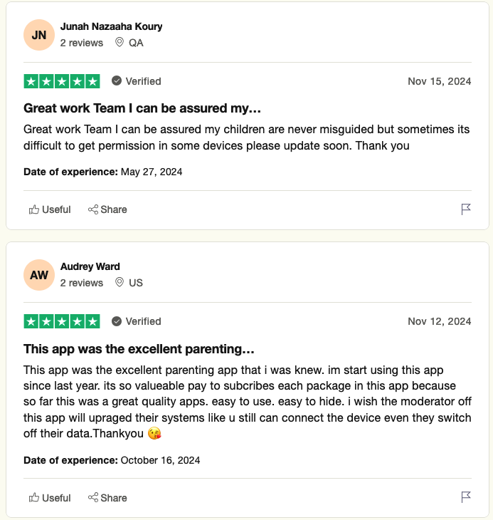 users feedback on Trustpilot